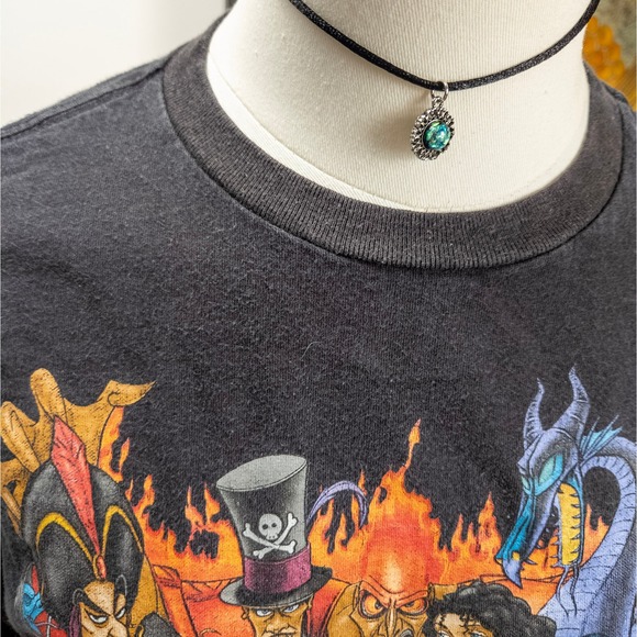 Disney Villains Black Long Sleeve Graphic Tee – Multi Character Print Y2K SM - Picture 5 of 8